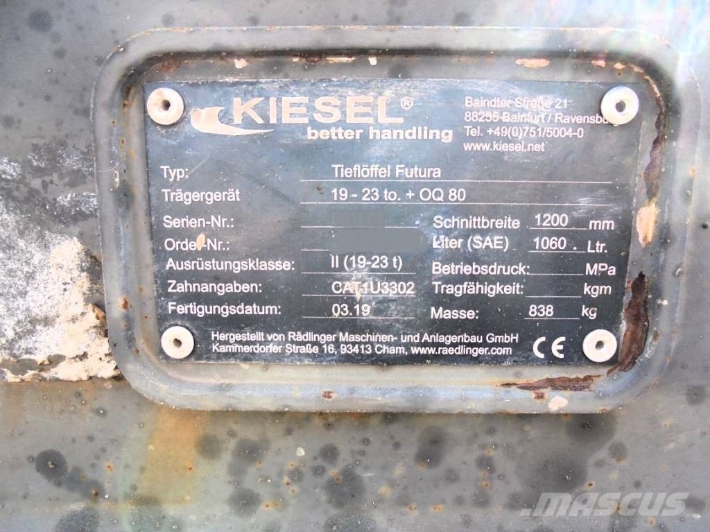 OilQuick Tieflöffel 1.200 mm - OQ 80 Retroexcavadoras