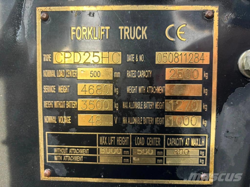 Hangcha Heftruck 2,5 Ton Electric forklifts