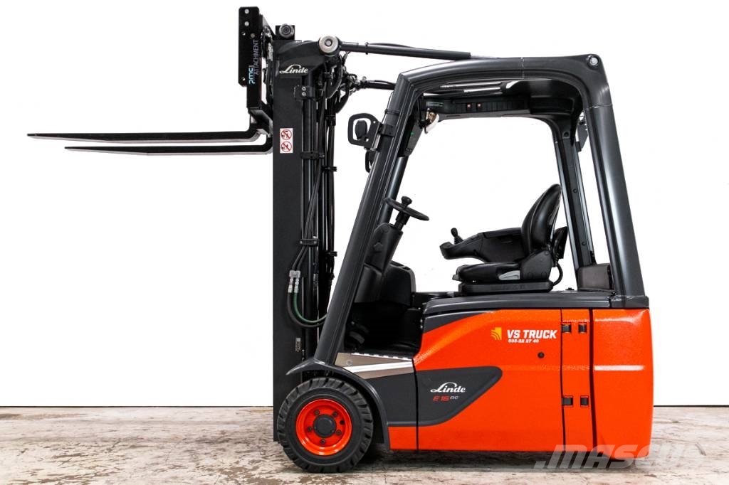 Linde E16-02, fabriksny 1,6 tons motviktstruck Elektrikli forkliftler
