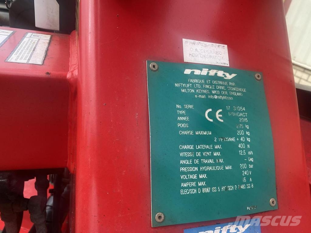 Niftylift 170 HDACT, Aanhanger hoogwerker, 17 meter Ostali kranovi i platforme