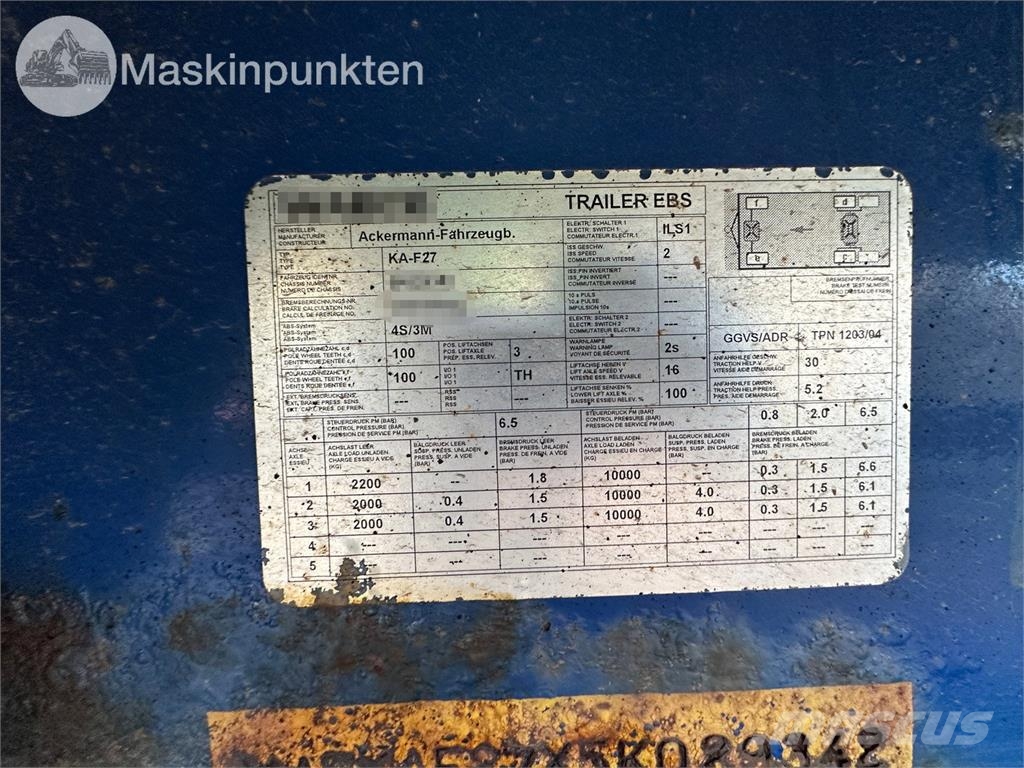 Ackermann Kf-F 27-12.2Z Semi remorque plateau ridelle
