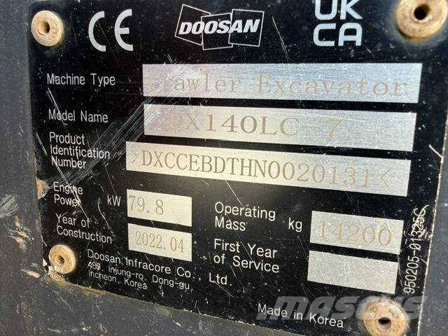 Doosan DX 140 LC-7 Crawler excavators