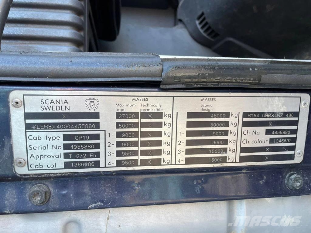 Scania R164-480 V8 Multi Lift 8x4 Full Steel Suspension M شاحنات الرافعات الخطافية