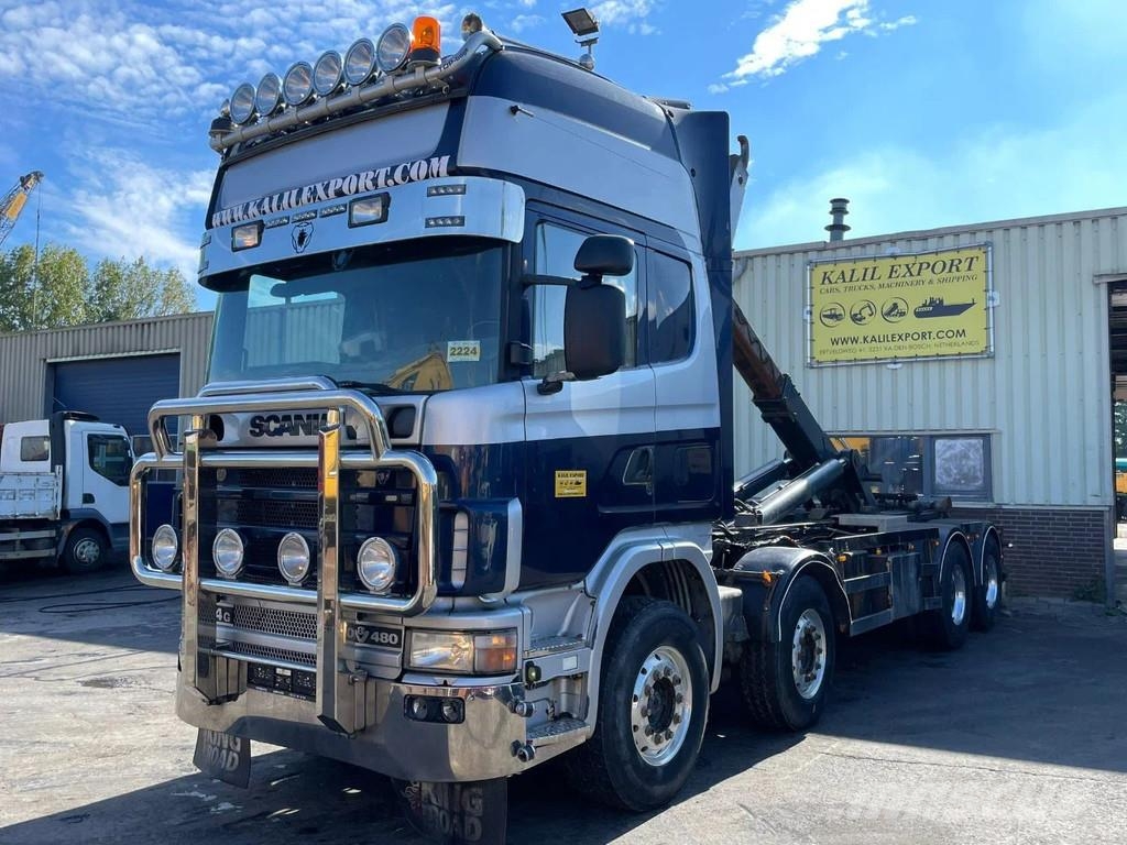 Scania R164-480 V8 Multi Lift 8x4 Full Steel Suspension M شاحنات الرافعات الخطافية