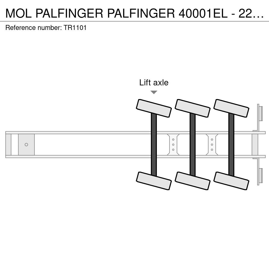 MOL PALFINGER PALFINGER 40001EL - 22 METER LENGTH + RE Poluprikolice sa otvorenim sandukom