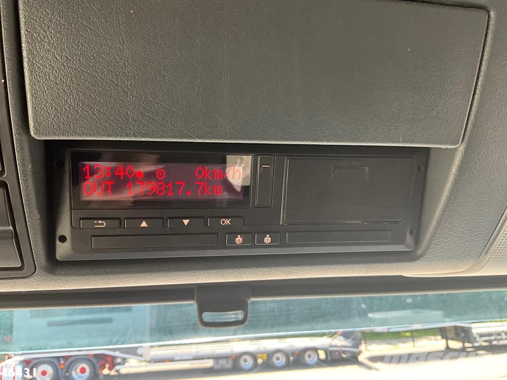 MAN TGS 26.420 Euro 6 HMF 21 Tonmeter laadkraan Just 1 Treileri ar āķi