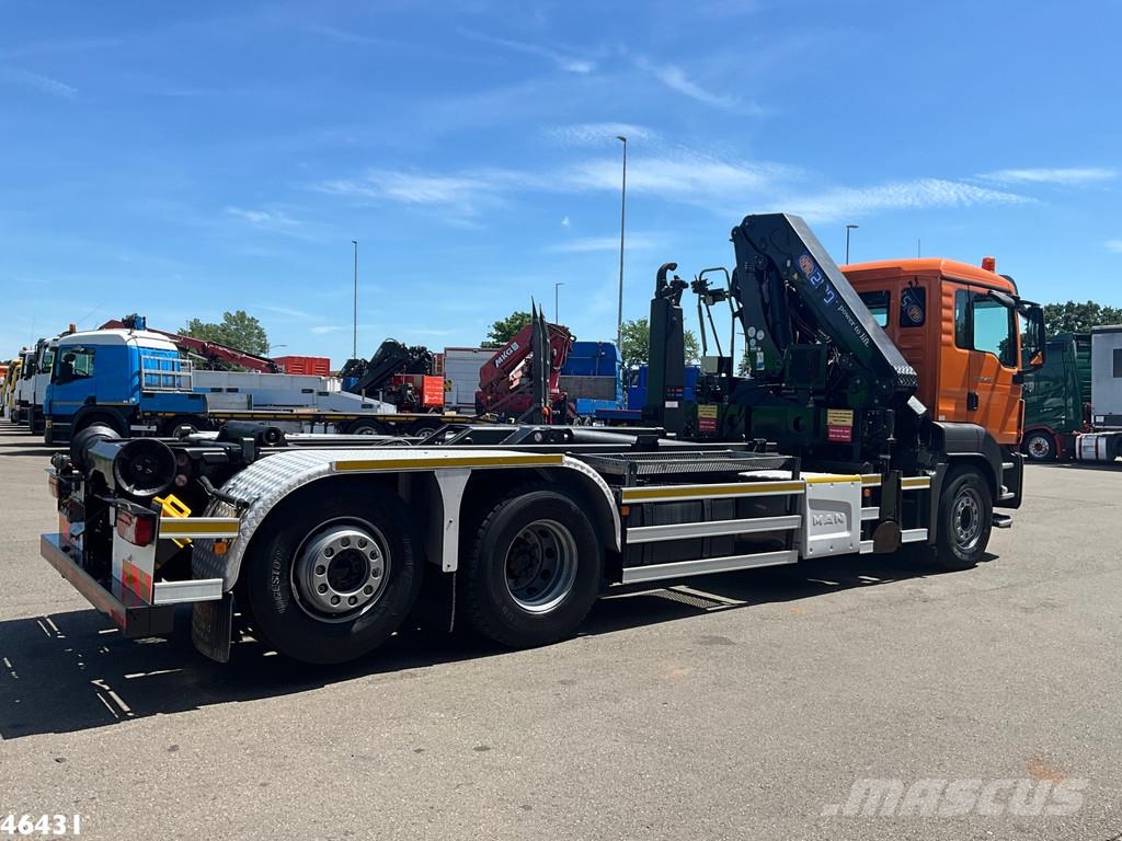 MAN TGS 26.420 Euro 6 HMF 21 Tonmeter laadkraan Just 1 Treileri ar āķi