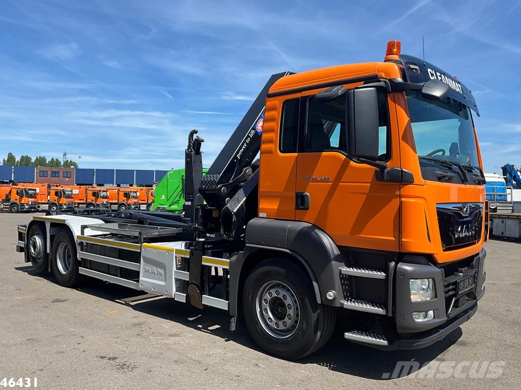 MAN TGS 26.420 Euro 6 HMF 21 Tonmeter laadkraan Just 1 Treileri ar āķi