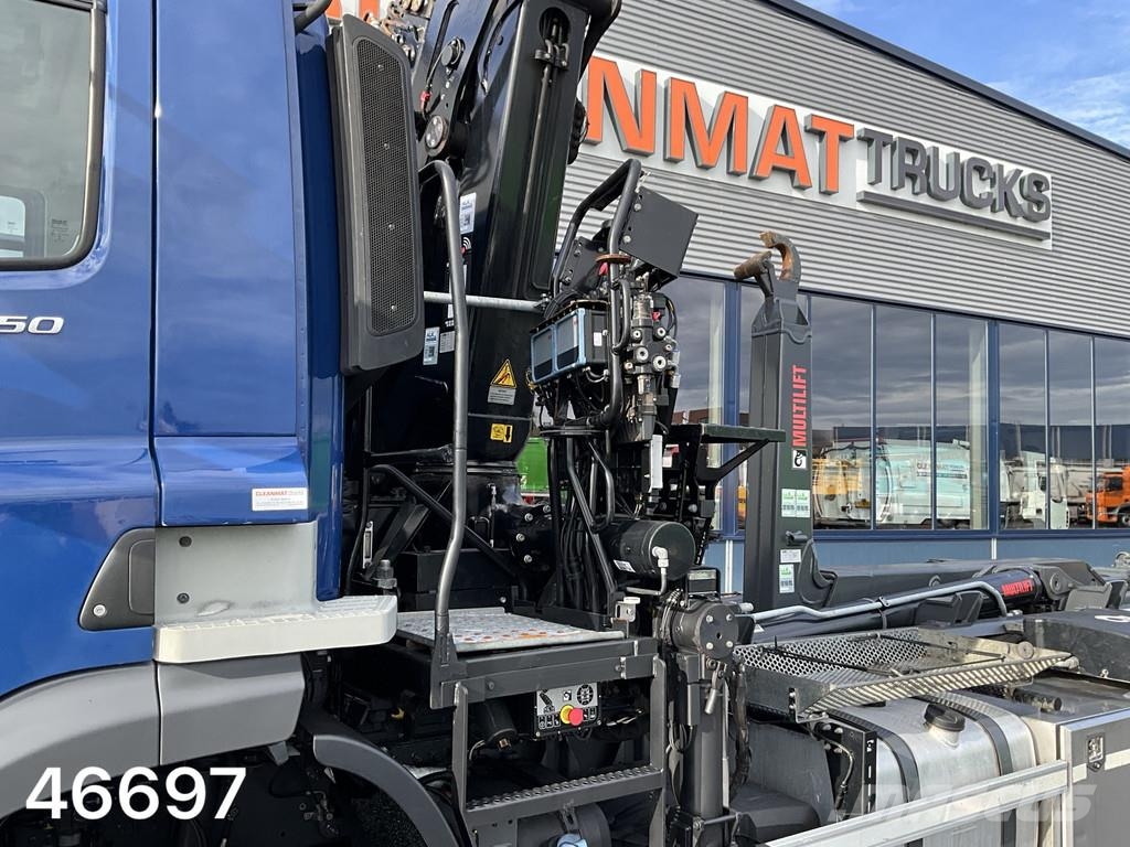 DAF FAN CF 450 6x2 Hiab 19 Tonmeter Z-kraan Vrachtwagen met containersysteem