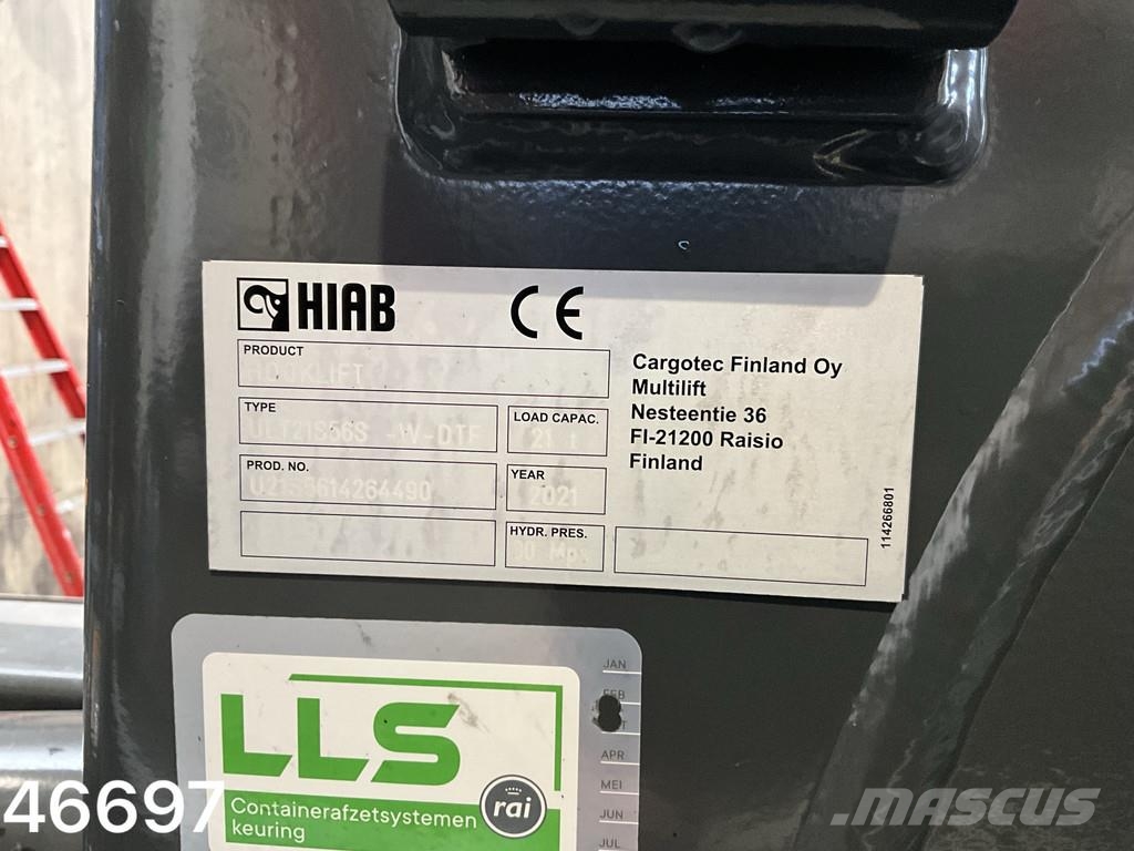 DAF FAN CF 450 6x2 Hiab 19 Tonmeter Z-kraan Vrachtwagen met containersysteem