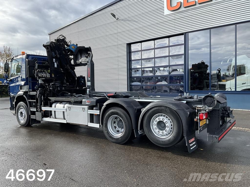 DAF FAN CF 450 6x2 Hiab 19 Tonmeter Z-kraan Vrachtwagen met containersysteem