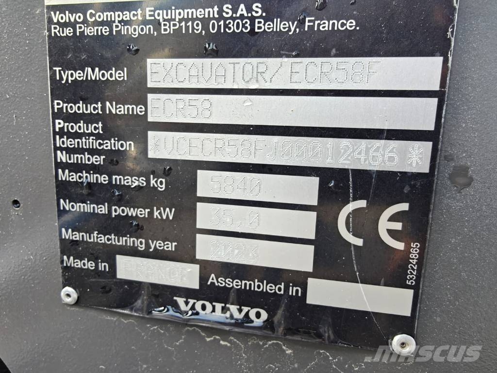 Volvo ECR58F ENGCONILLA Minikaivukoneet < 7t