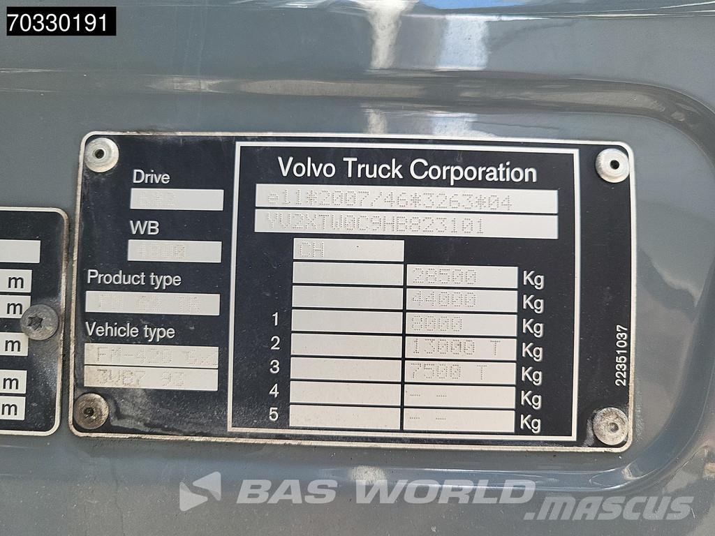 Volvo FM 420 6X2 Curtainsides 2500kg Ladebordwand Lift+s Camiones de caja de lona