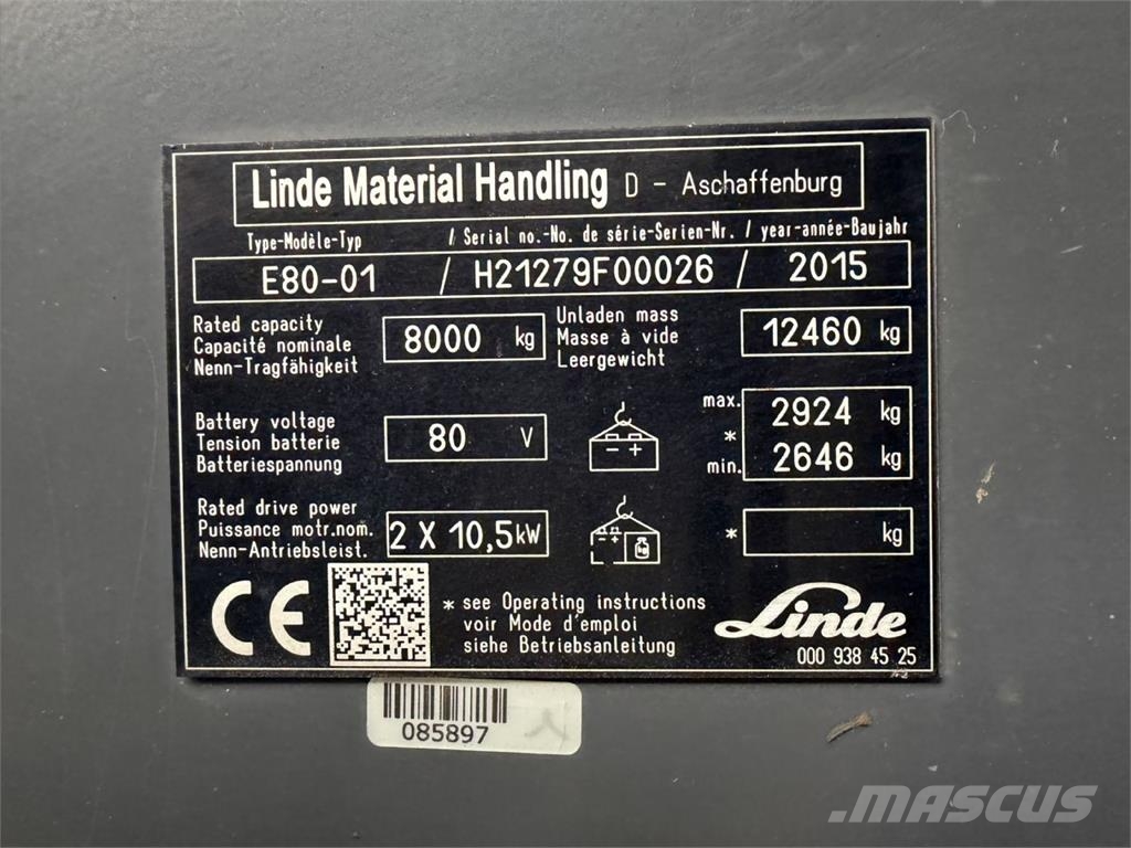 Linde E80-01 Elektrostapler