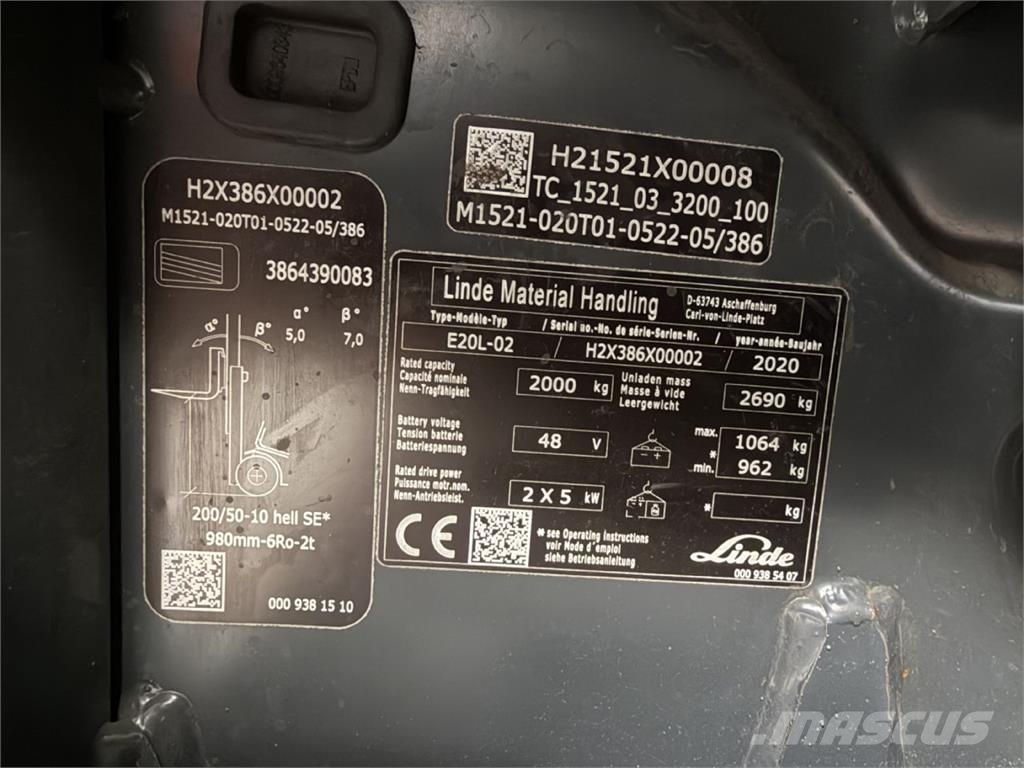 Linde E20L-02 Elektrostapler