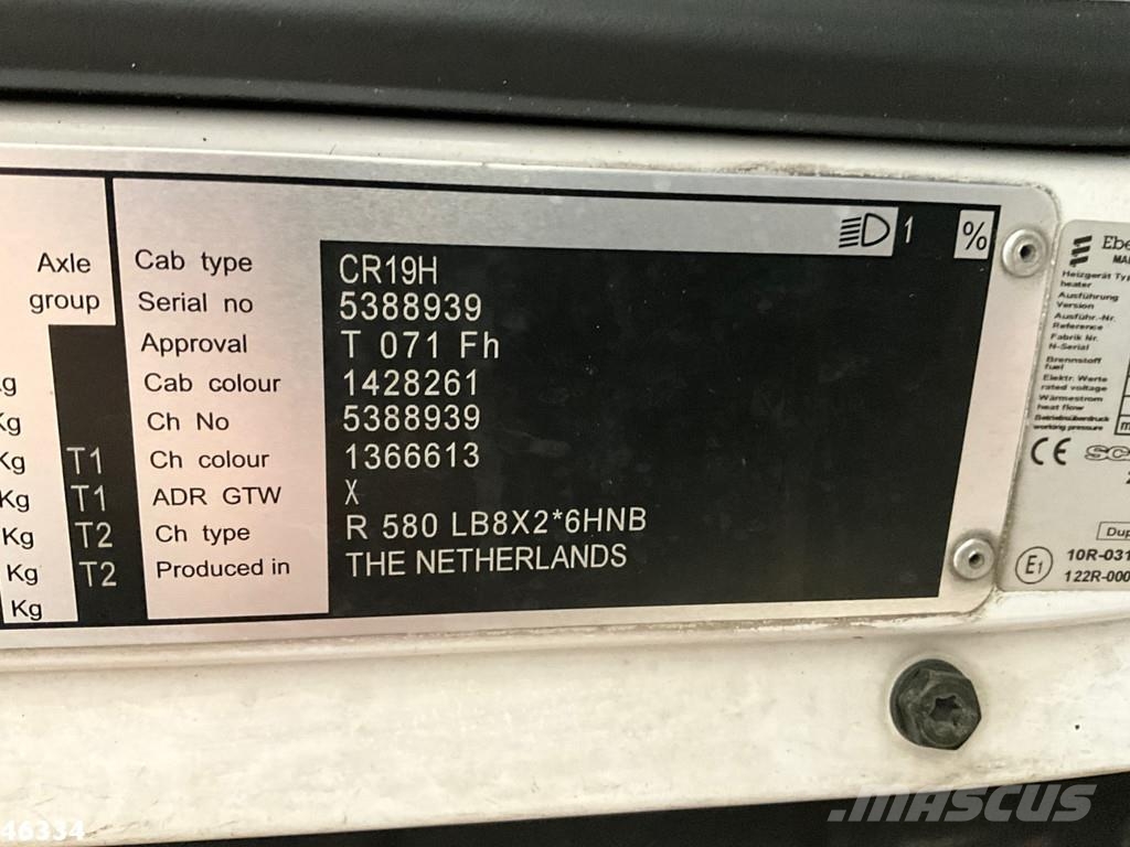 Scania R 580 8x2 V8 Retarder Euro 6 HMF 50 Tonmeter laadk Grúas todo terreno