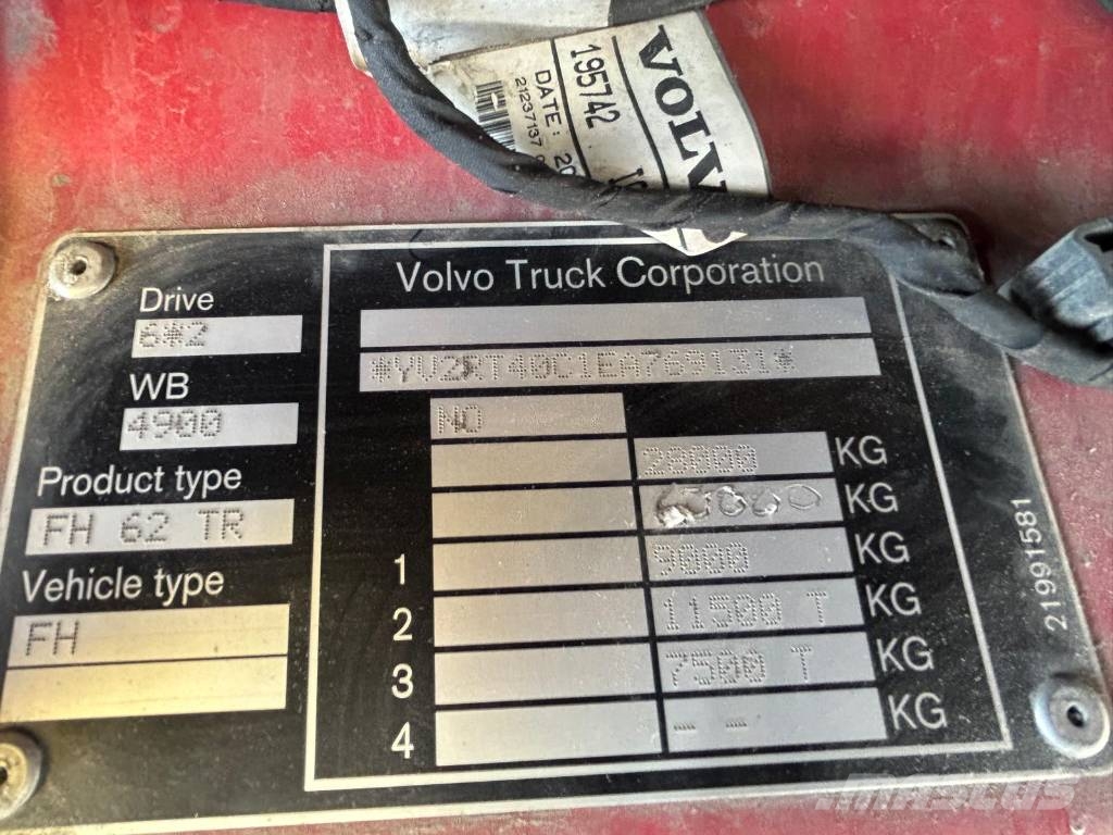 Volvo FH 13 500 HP 6x2 + Palfinger PK 33002 Truck mounted cranes