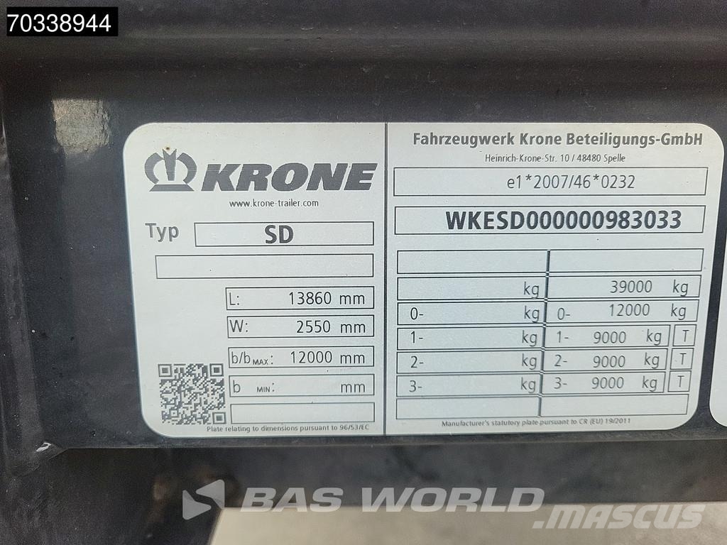 Krone SD Mega Lift Axle MOT 08/27 Semi-reboques com cortinas laterais