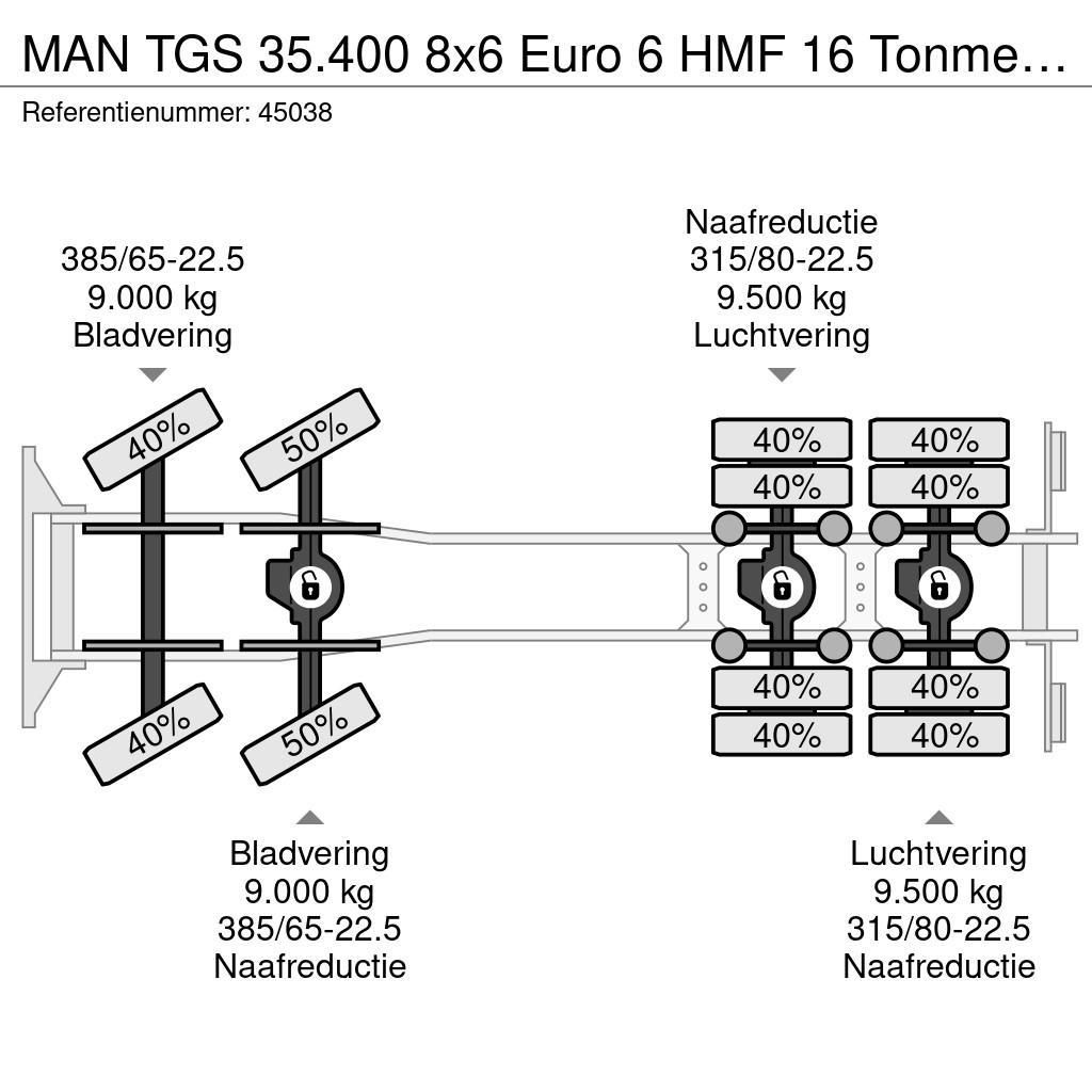MAN TGS 35.400 8x6 Euro 6 HMF 16 Tonmeter Z-kraan Camion cu carlig de ridicare