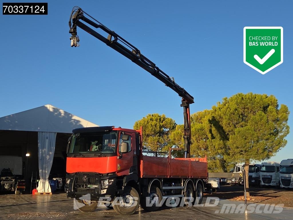 Renault K 430 K 8X4 Grua Palfinger PK 22002 EH Mando Suspe Pritschenwagen/Pritschenwagen mit Seitenklappe