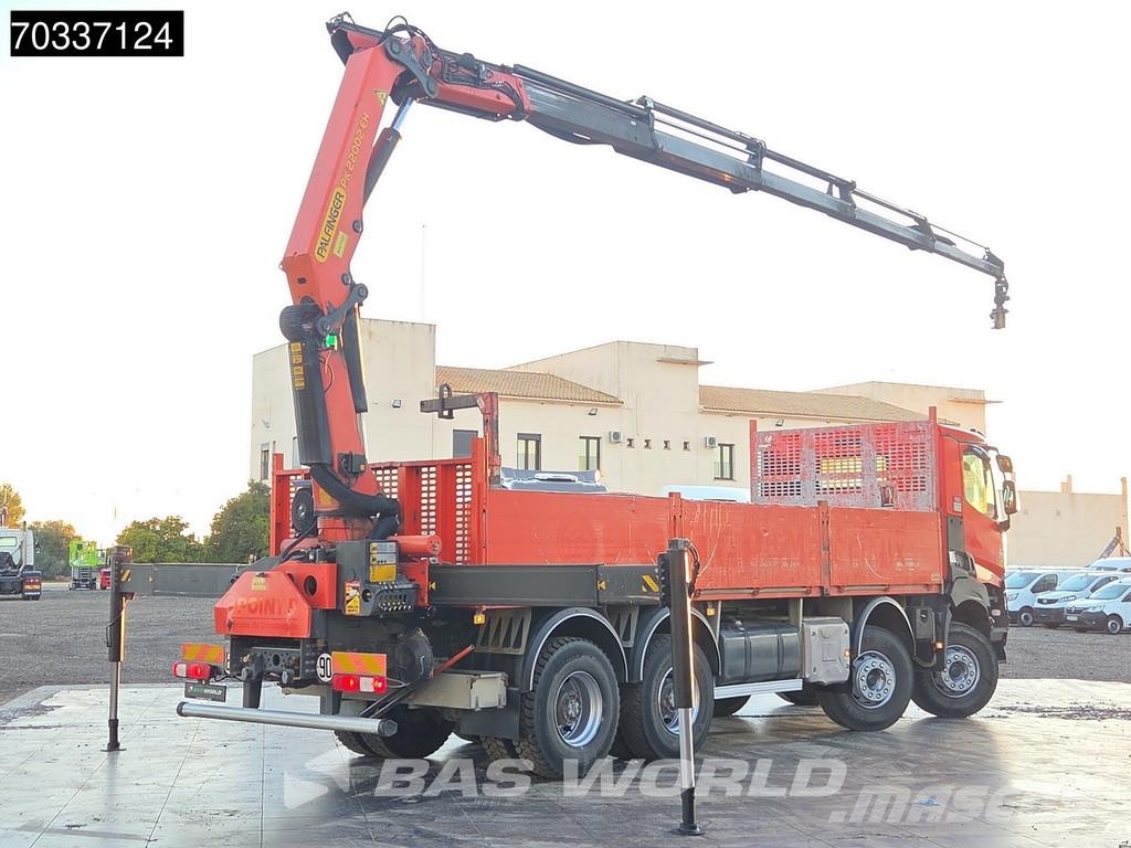 Renault K 430 K 8X4 Grua Palfinger PK 22002 EH Mando Suspe Pritschenwagen/Pritschenwagen mit Seitenklappe