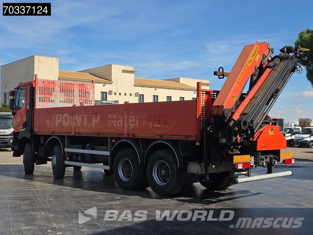 Renault K 430 K 8X4 Grua Palfinger PK 22002 EH Mando Suspe Pritschenwagen/Pritschenwagen mit Seitenklappe