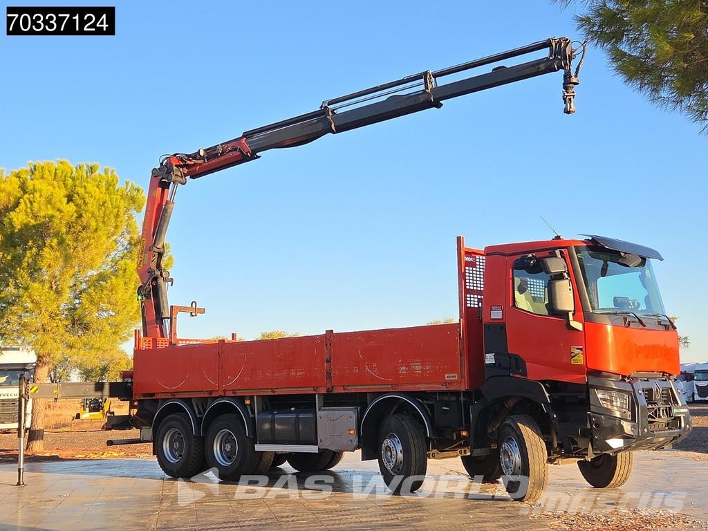 Renault K 430 K 8X4 Grua Palfinger PK 22002 EH Mando Suspe Pritschenwagen/Pritschenwagen mit Seitenklappe