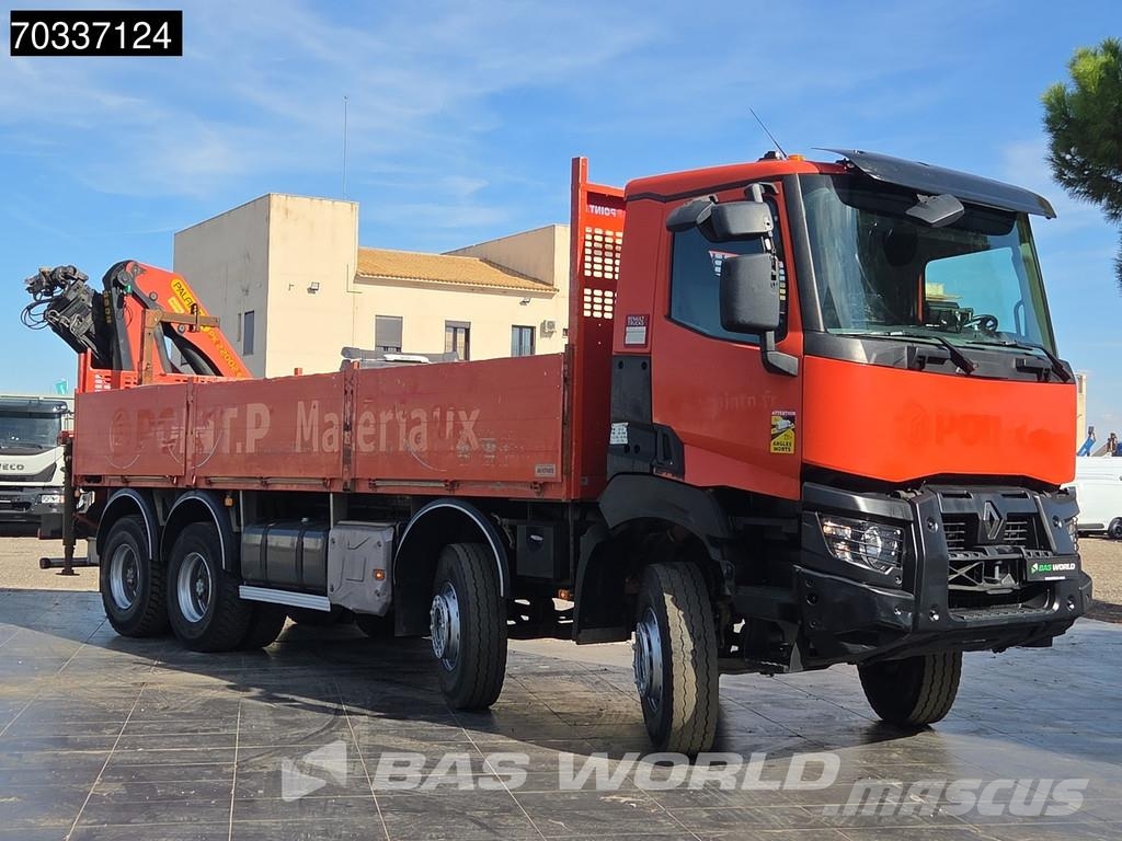 Renault K 430 K 8X4 Grua Palfinger PK 22002 EH Mando Suspe Pritschenwagen/Pritschenwagen mit Seitenklappe