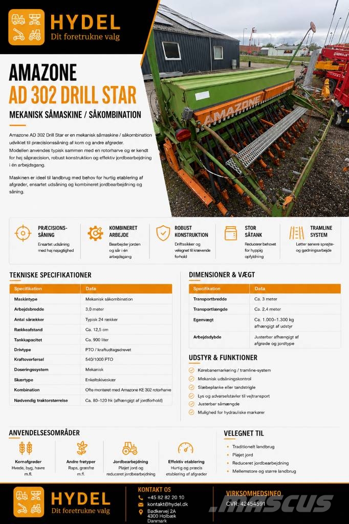 Amazone AD 302 Mechanické sejačky