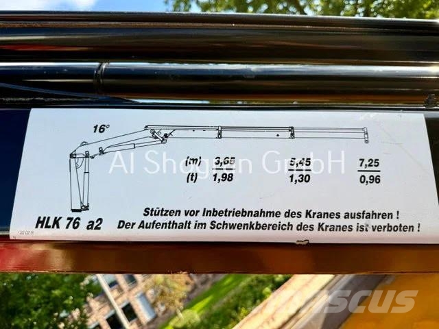Mercedes-Benz Atego 1218 Kipper + Kran MKG HLK 76/Eu6/157tkm Camion plateau ridelle avec grue