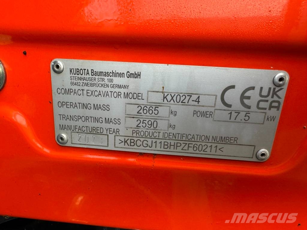 Kubota KX 027-4 top Zustand netto 28.500 EUR Minibagger < 7t