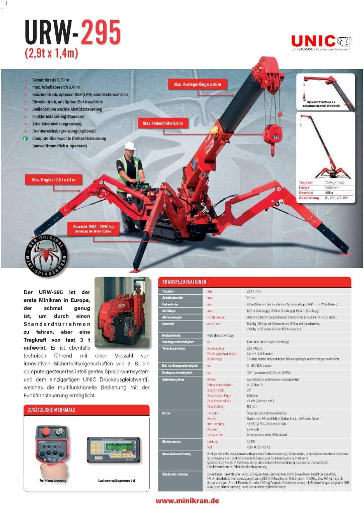Unic URW-295 Mini žerjavi