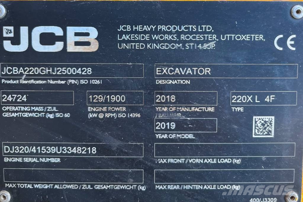 JCB JS 220 XD Rupsgraafmachines