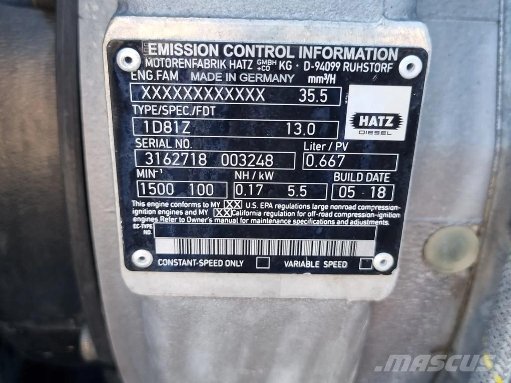 BBA BA100K D193 HATZ 1D81z مضخات المياه
