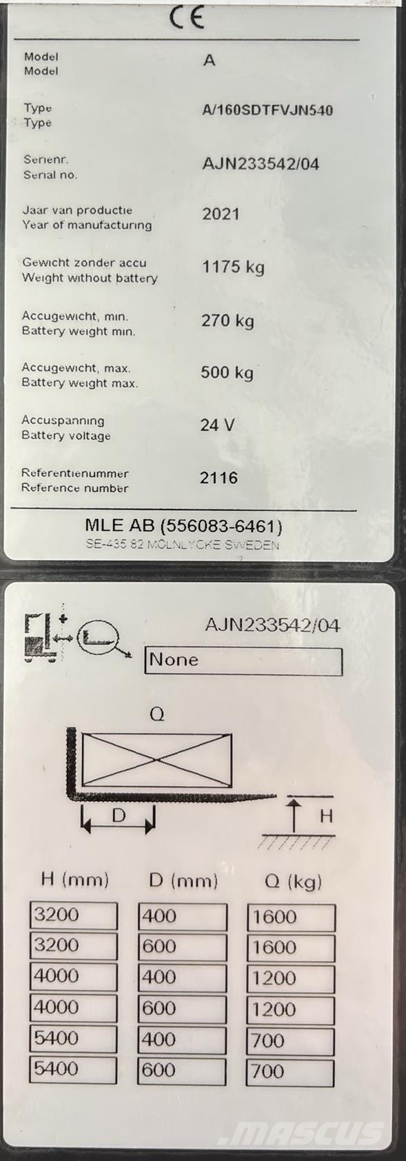 Atlet AJN160 Self propelled stackers