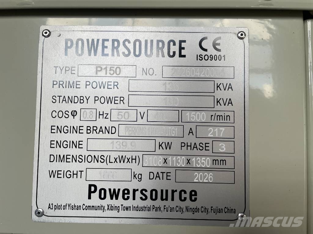 Perkins 1106A-70TG1 - 150 kVA Generator - DPX-19807 مولدات ديزل