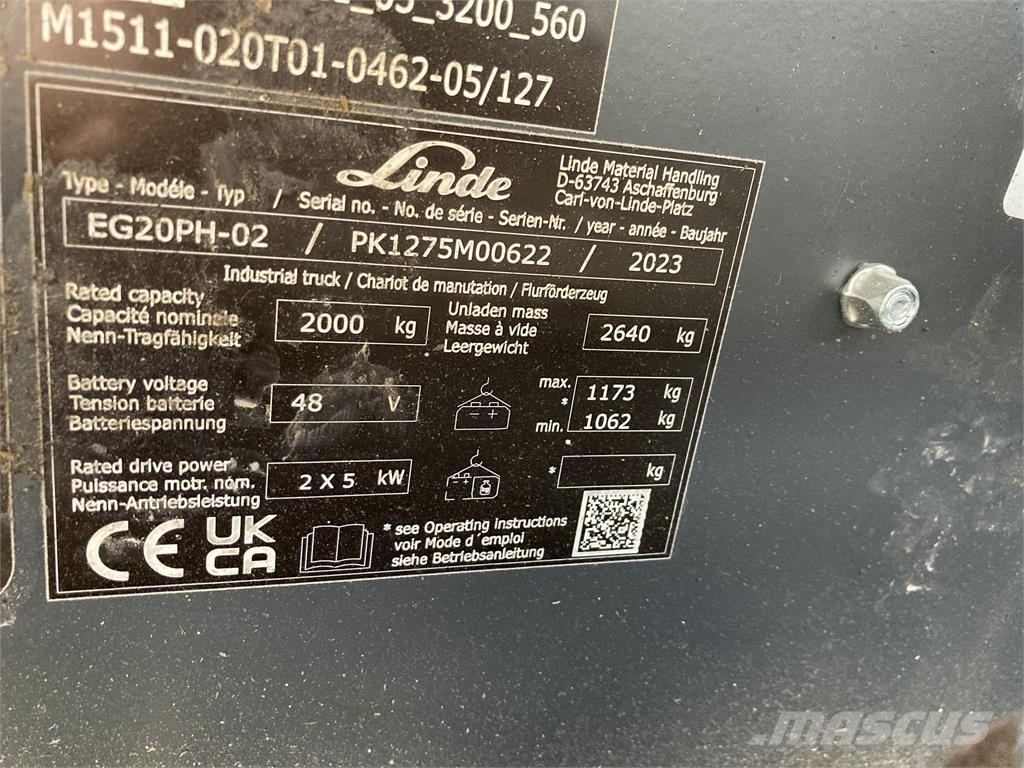 Linde EG20PH Carretillas de horquilla eléctrica