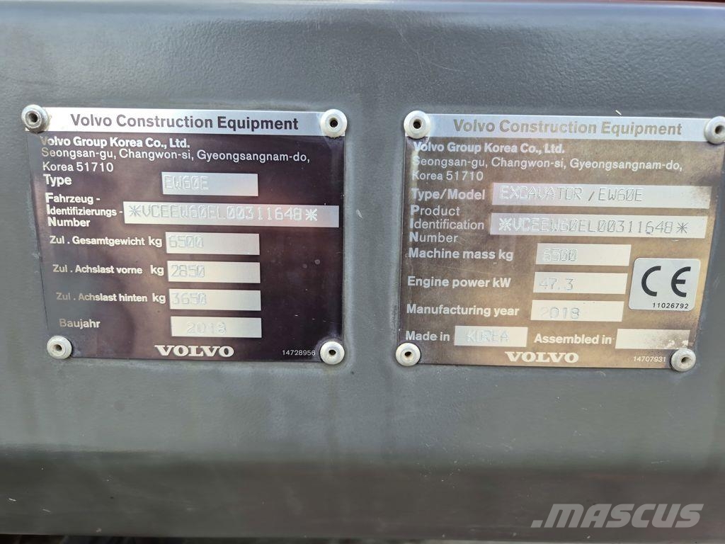 Volvo EW 60e met steelwrist Excavadoras de ruedas