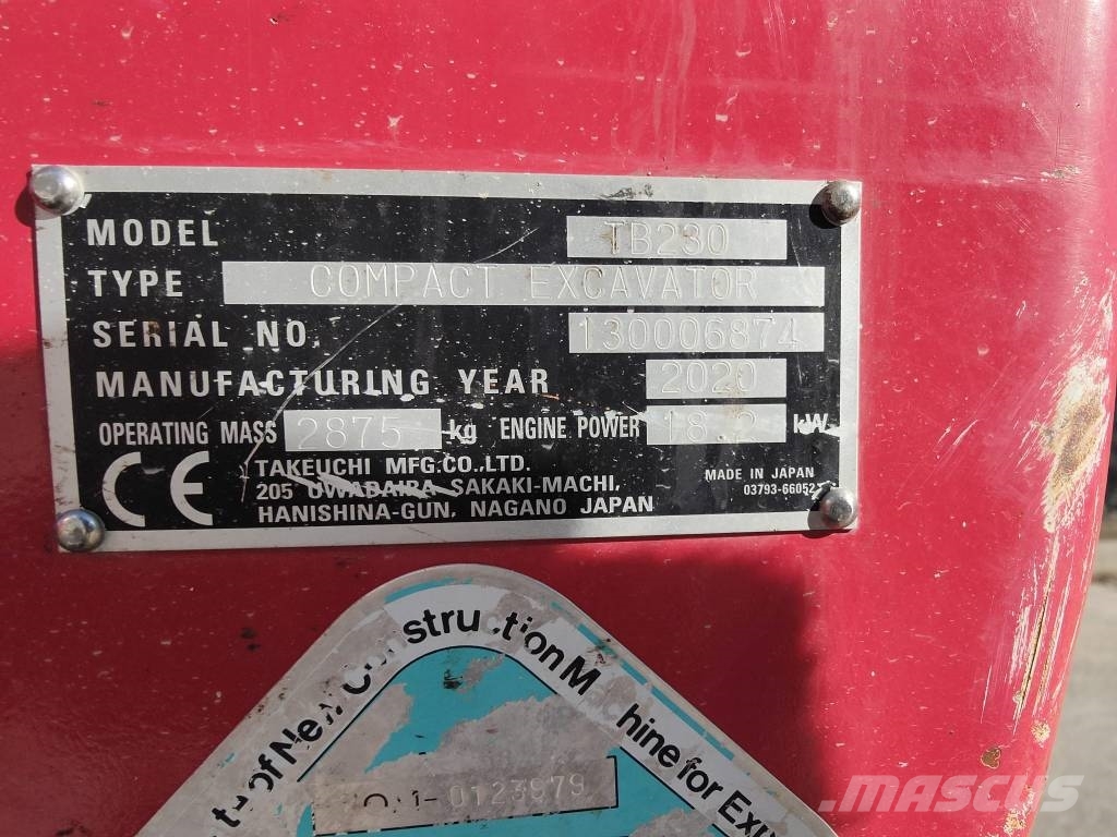 Takeuchi TB 230 Miniescavadeiras < 7t (Mini escavadeiras)
