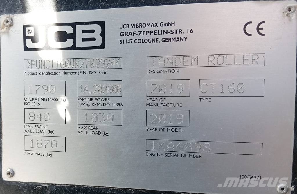 JCB CT 160 Porinių būgnų volai