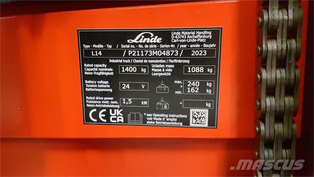Linde L14 Ajettavat pinoamisvaunut