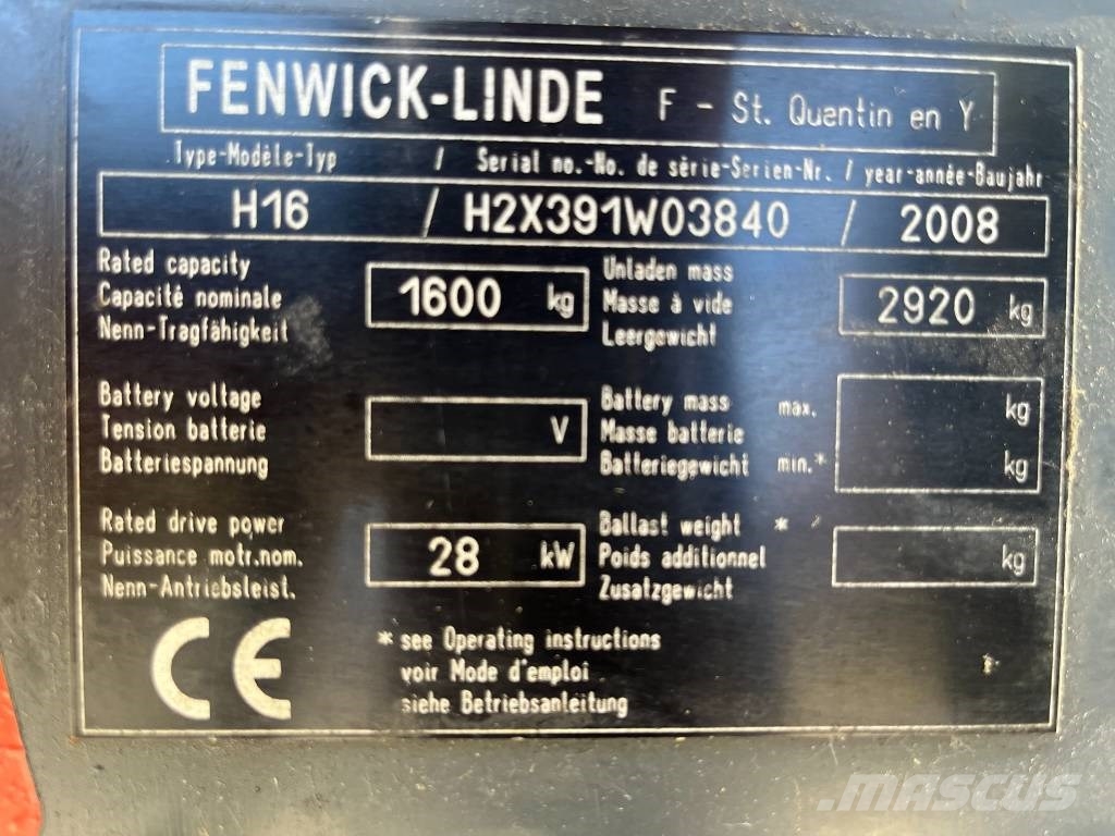 Linde H16T /391/ V-2628 OB Stivuitor GPL