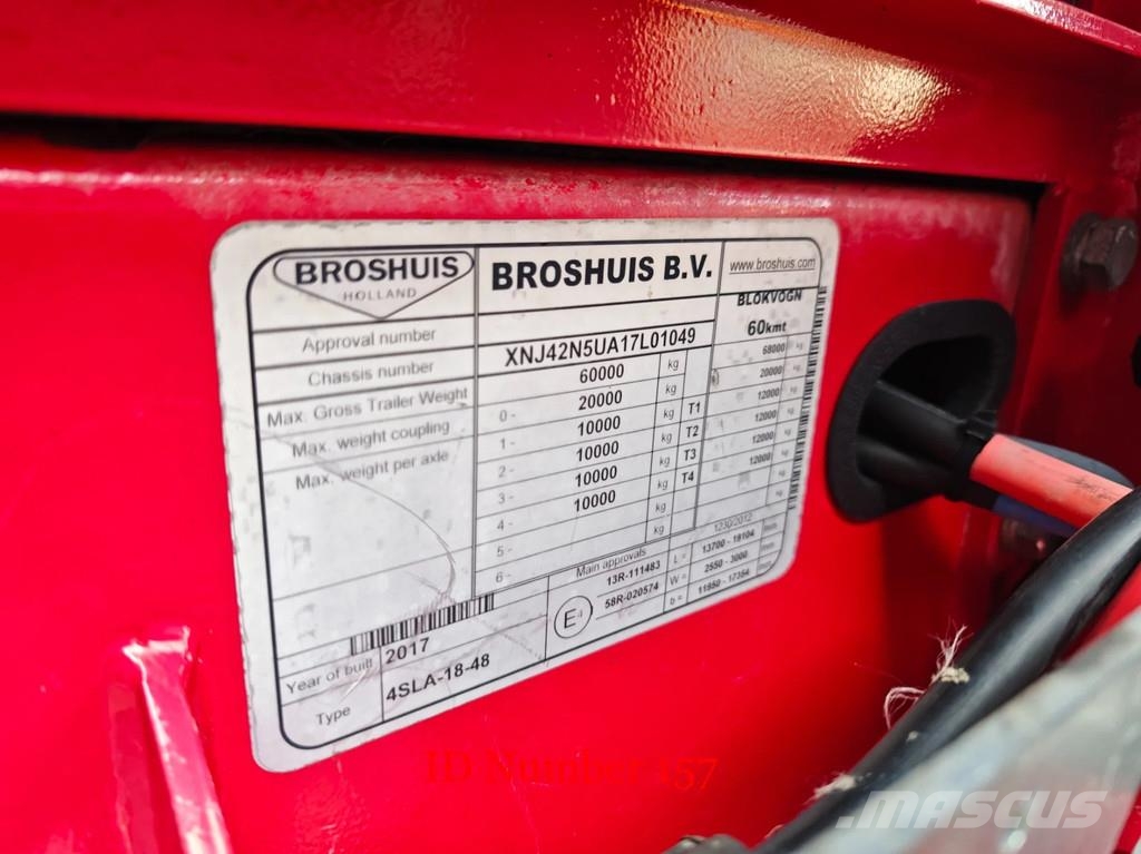 Broshuis 4 SLA-18-48 5.4 Meter extandable 12 Tons SL axles نصف مقطورة مسطحة منخفضة