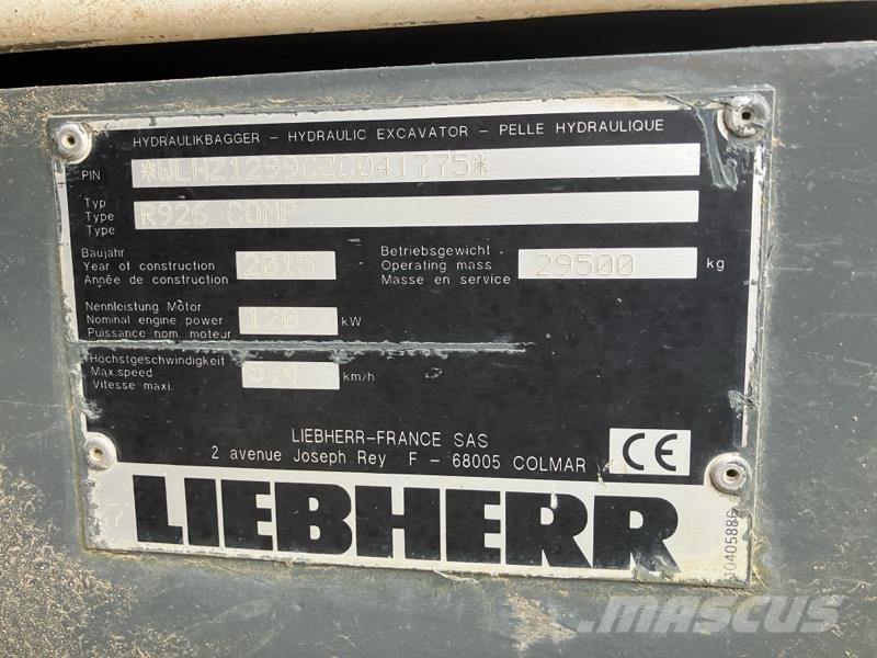 Liebherr R926 compact Kāpurķēžu ekskavatori