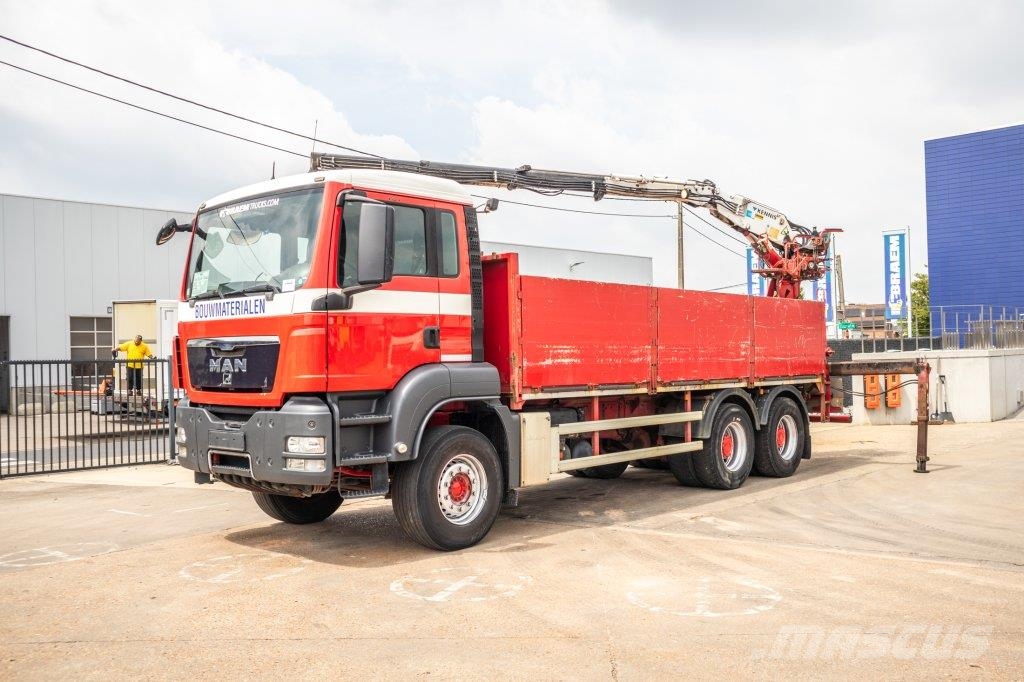 MAN TGS 33.360 BB + KENNIS 16 T/M -3XHYDR. 플랫베드/드롭사이드 트럭