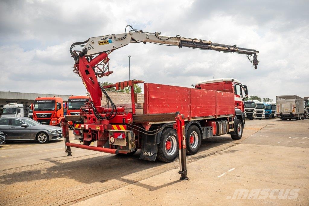 MAN TGS 33.360 BB + KENNIS 16 T/M -3XHYDR. 플랫베드/드롭사이드 트럭