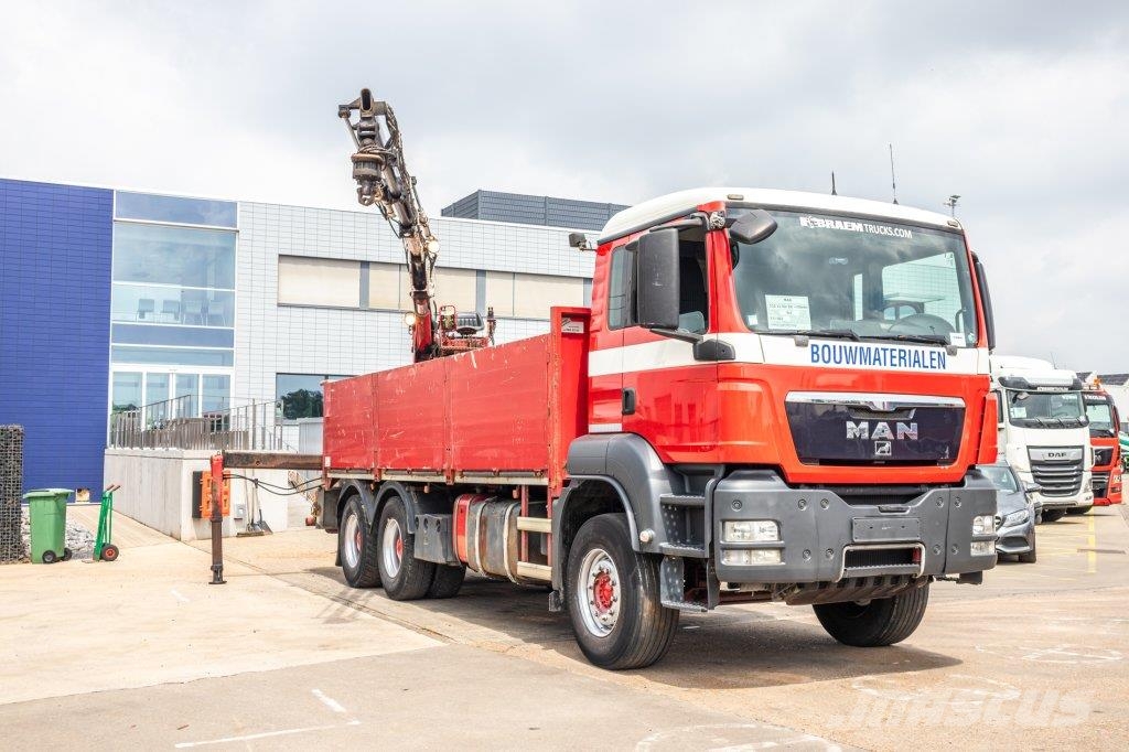 MAN TGS 33.360 BB + KENNIS 16 T/M -3XHYDR. 플랫베드/드롭사이드 트럭