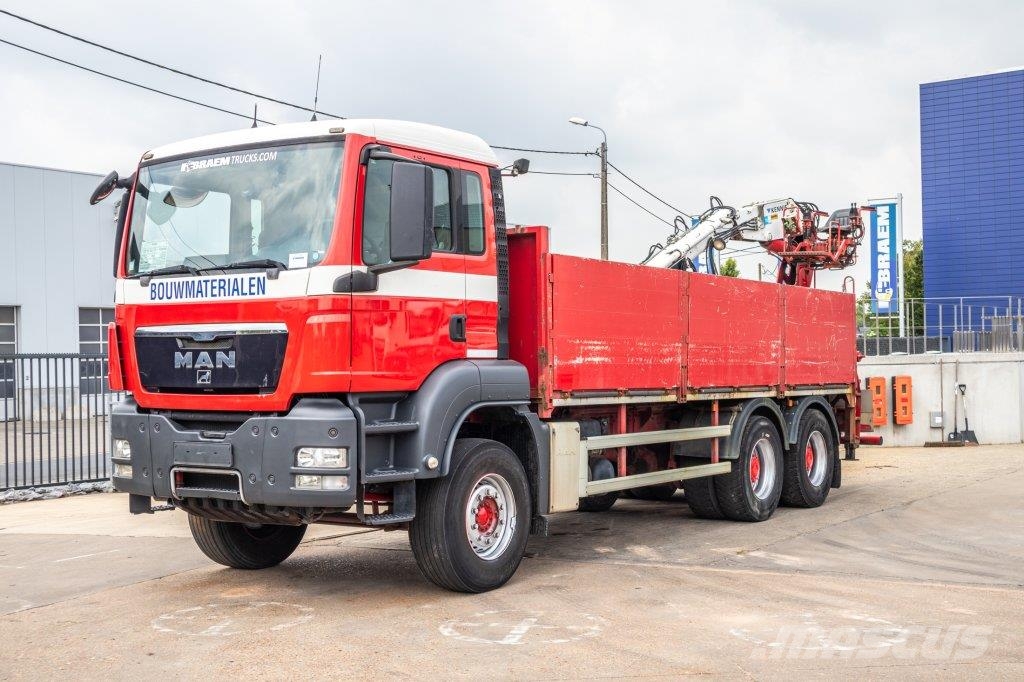 MAN TGS 33.360 BB + KENNIS 16 T/M -3XHYDR. 플랫베드/드롭사이드 트럭