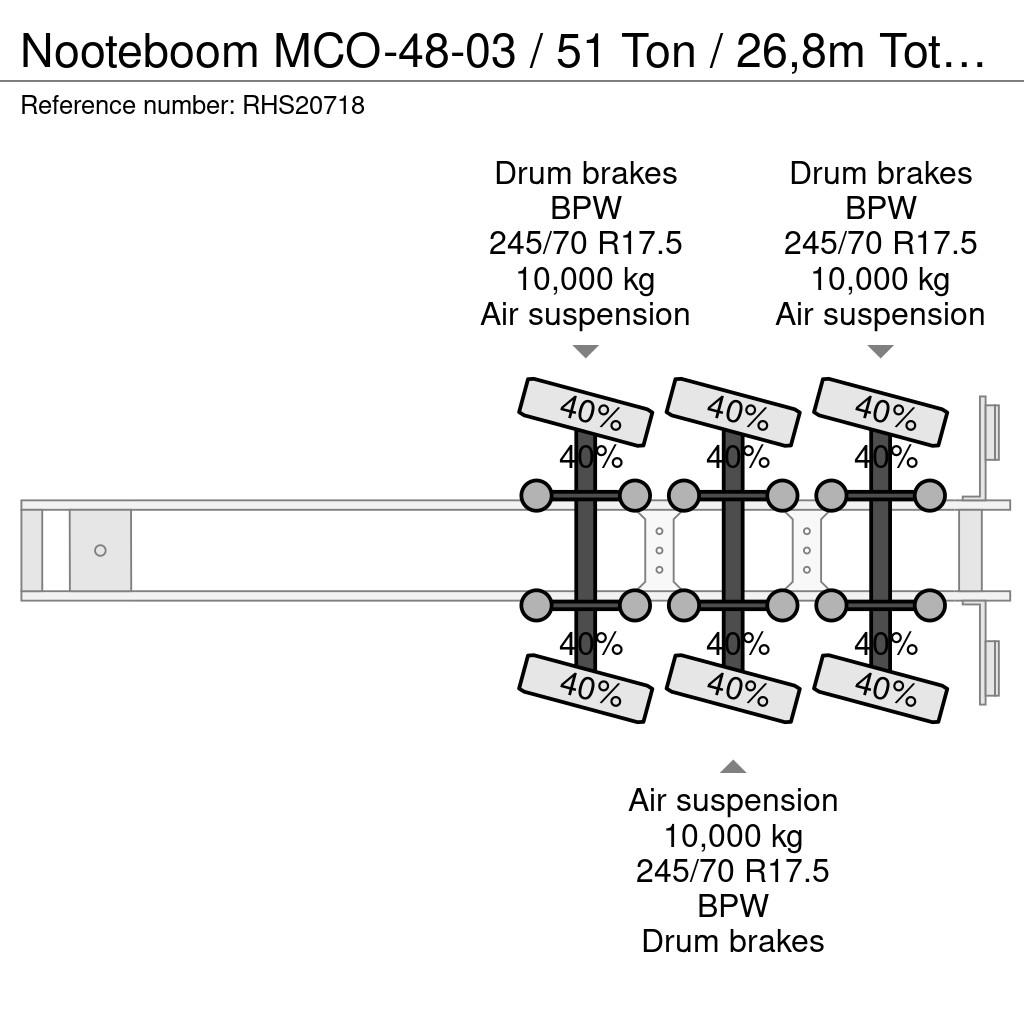 Nooteboom MCO-48-03 / 51 Ton / 26,8m Total / Forced Steering Låg lastande semi trailer