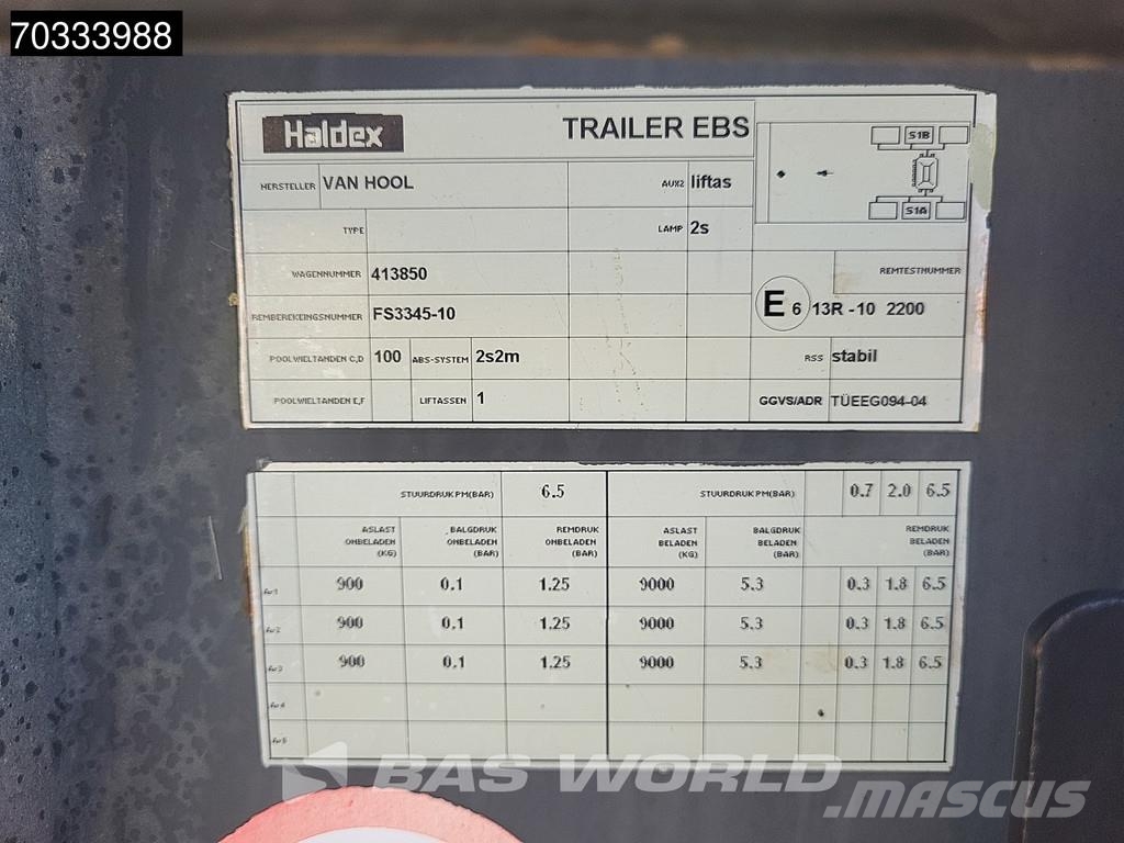 Van Hool Steillader 90% 20ft Kip Remote Control Lift Axle B Containerframe semi-trailers